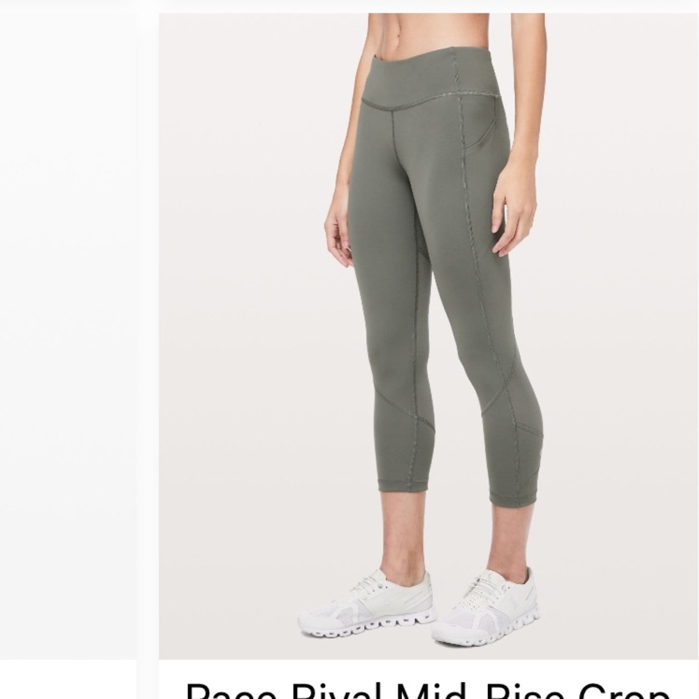 Lululemon Pace Rival Mid-Rise Crop 22" grey sage